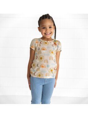 NWT Little Sleepies Desert Sunrise Puff Sleeve Tee Short Sleeve Size 2T